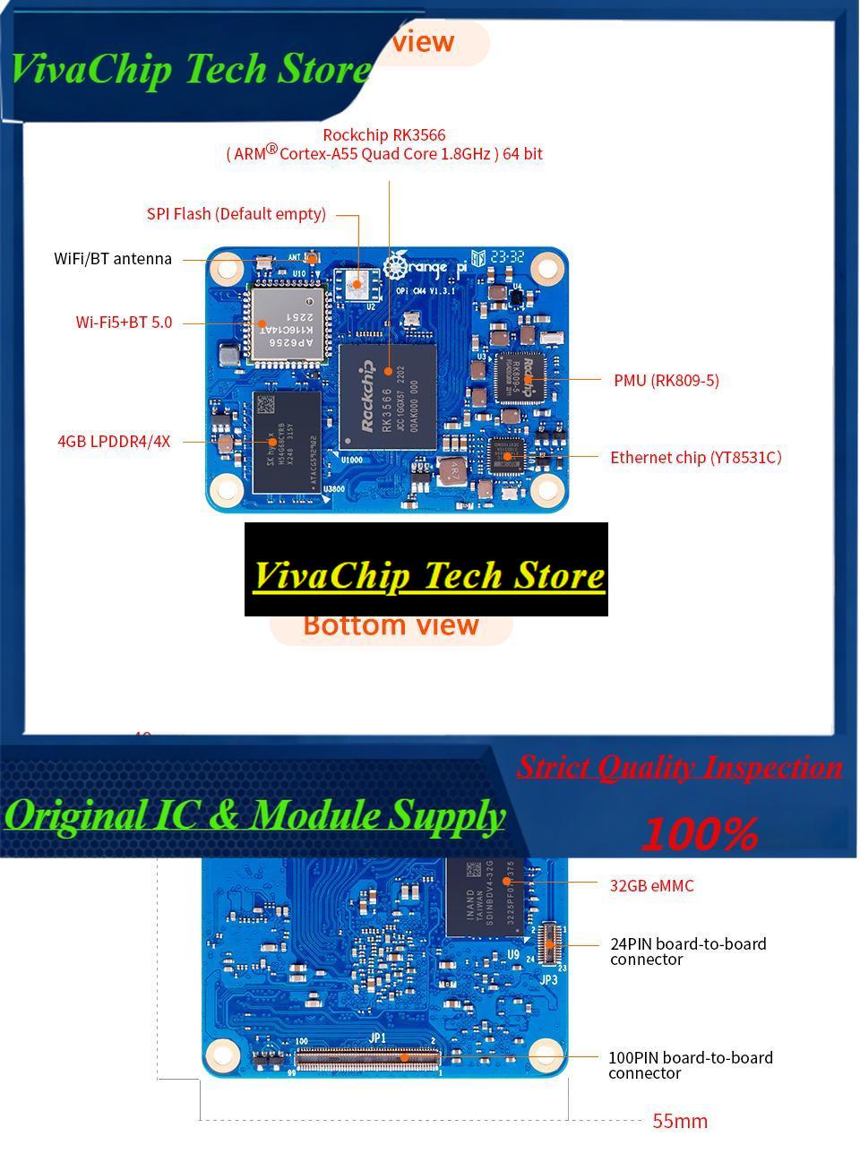 VivacpOrange Pi CM4 4GB RAM 32 - огляд і ціна Compute Module 4 32Gb Wifi